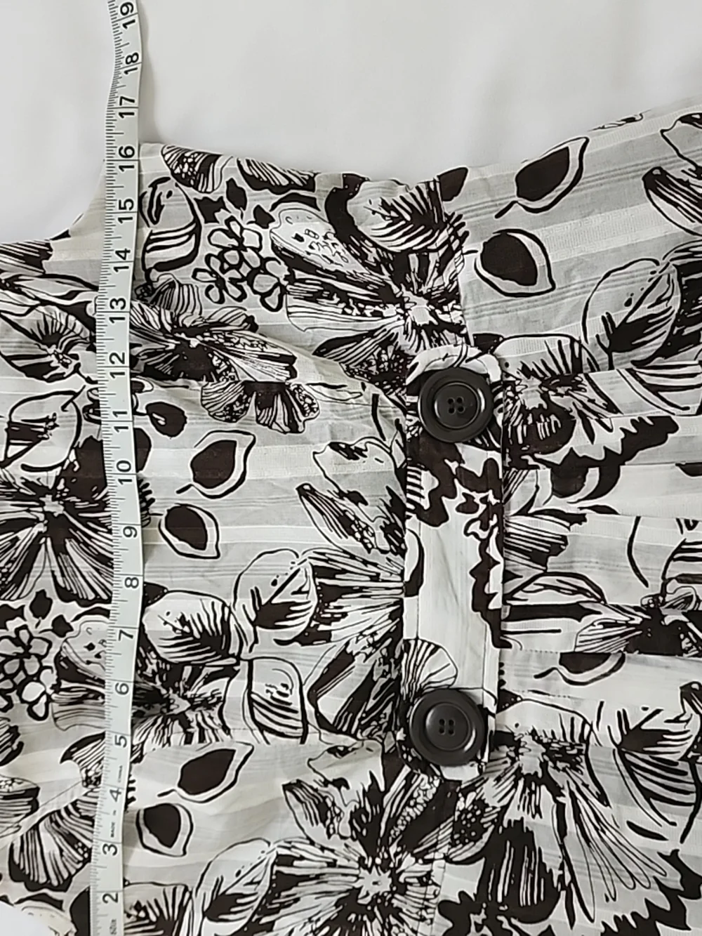 Robbie‎ Bee Dress Womens Size 6 Brown White Floral Sleeveless Pockets Lined